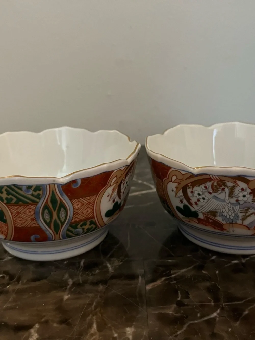 Vintage Andrea by Sadek Porcelain Footed Bowls Set of 2